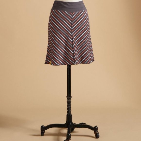 Lole Sunny Skirt Gray A Line Casual Striped 0306X - Picture 2 of 2